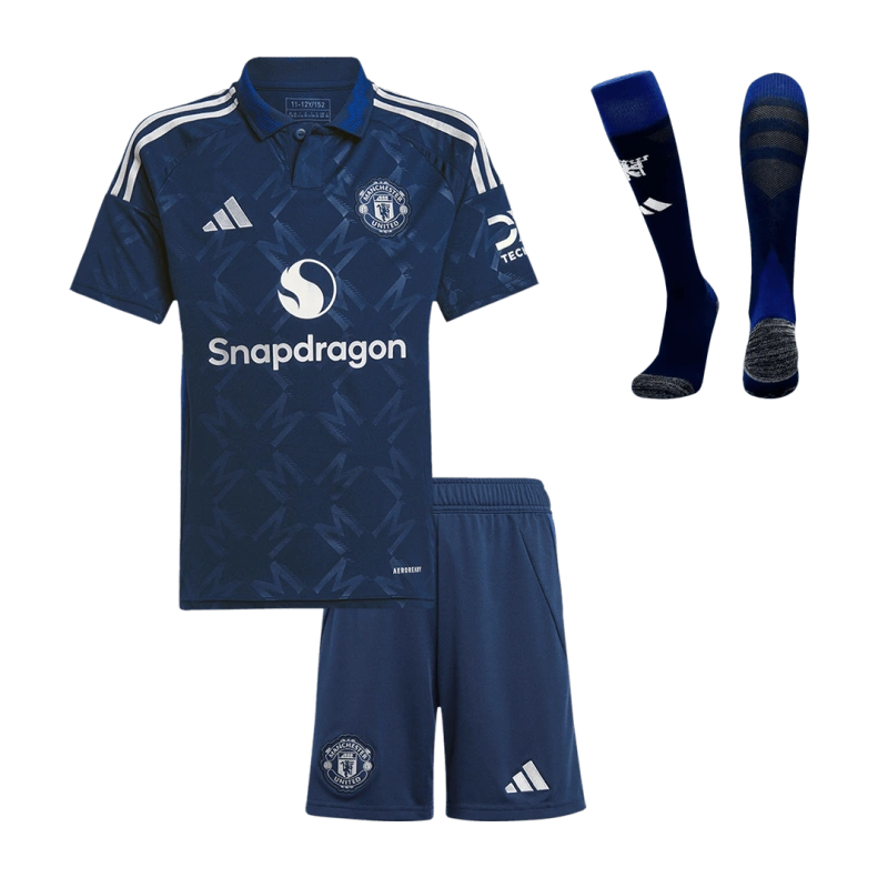 0d686f1809 Kids Manchester United Custom Away Full Soccer Kits 2024-25 - Image 1