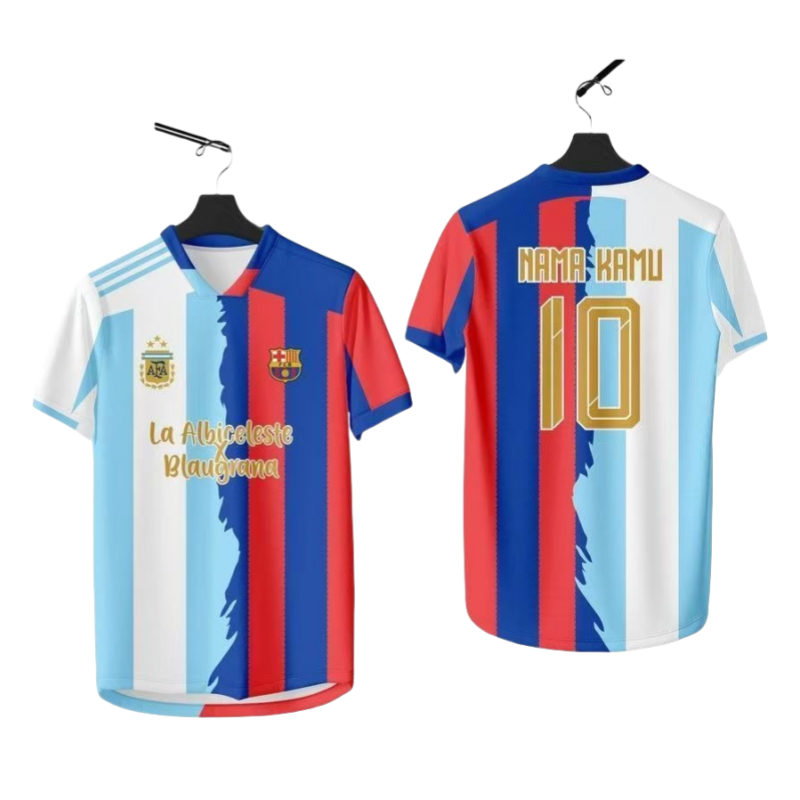 20250330221425 Messi Barcelona Argentina Special Edition 25-26 Football Shirt - Image 1