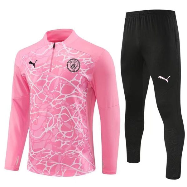 Kids Manchester City Zipper Sweatshirt Kit(Top+Pants) 2024-25