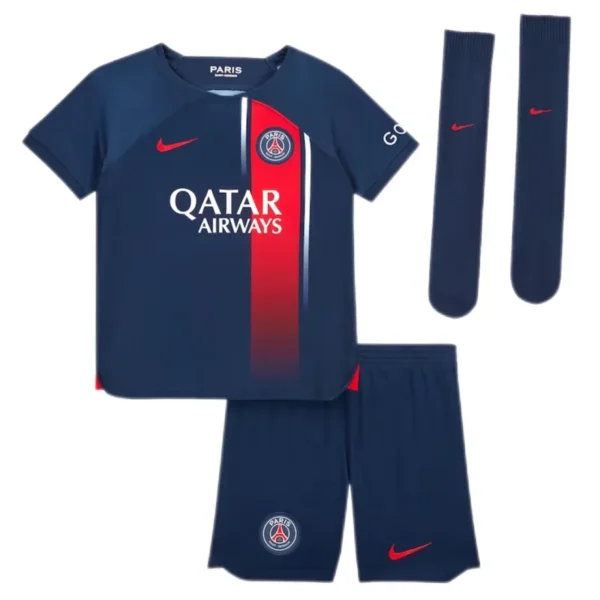 23-24  Kids PSG Home Whole Kit Jersey+Shorts+Socks