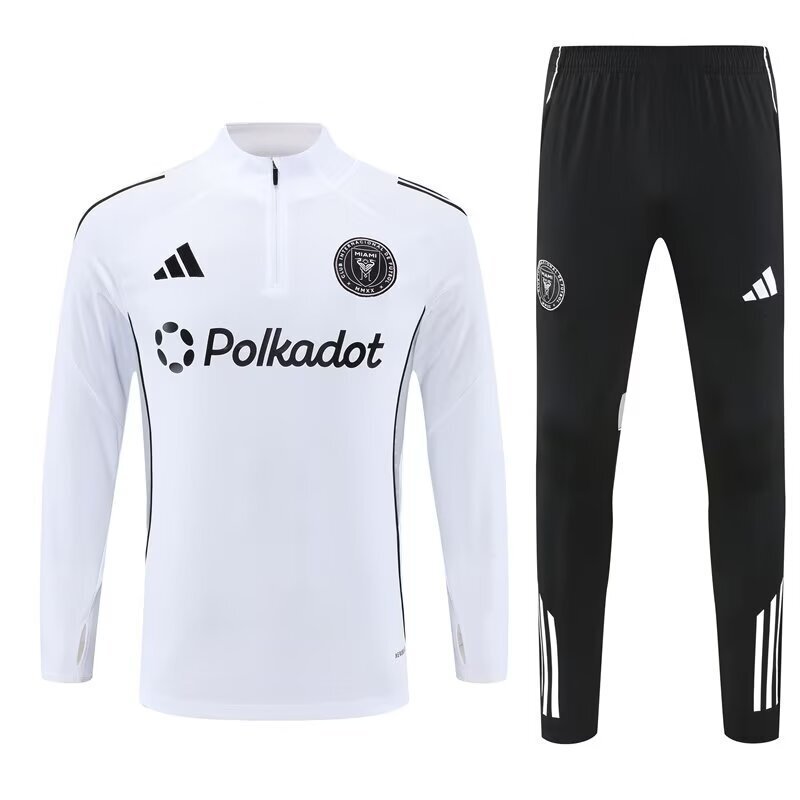 66a3cdcb-3 25-26 Inter Miami White Training Kits Long Football Tracksuits - Image 1