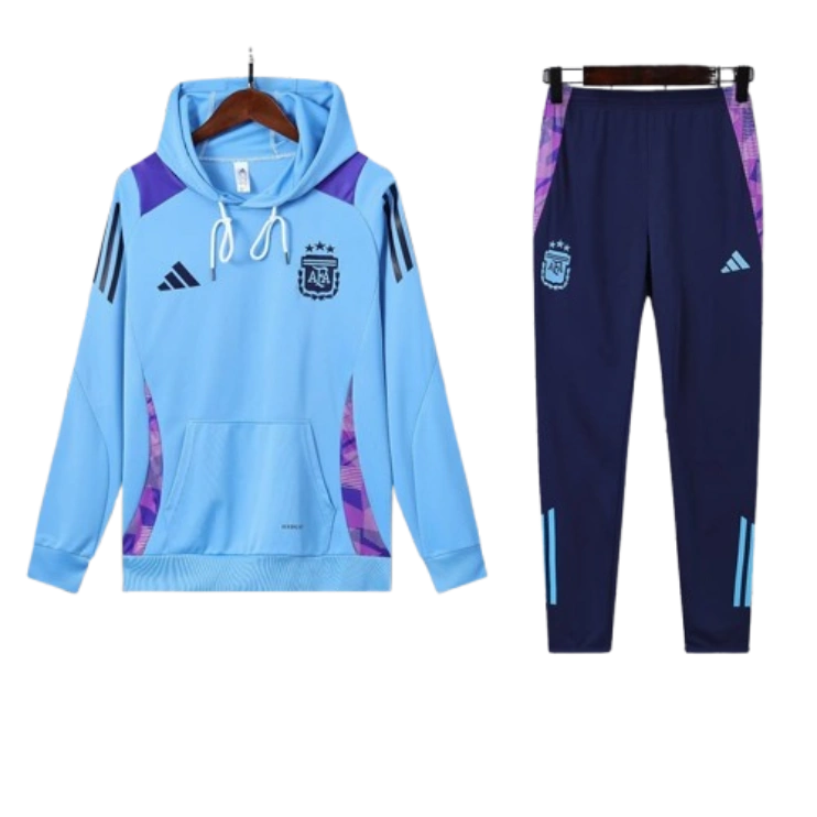 6f44ac0df5 Adidas Argentina Nation 2024-25 Hooded Blue Training Tracksuit Kit - Image 1