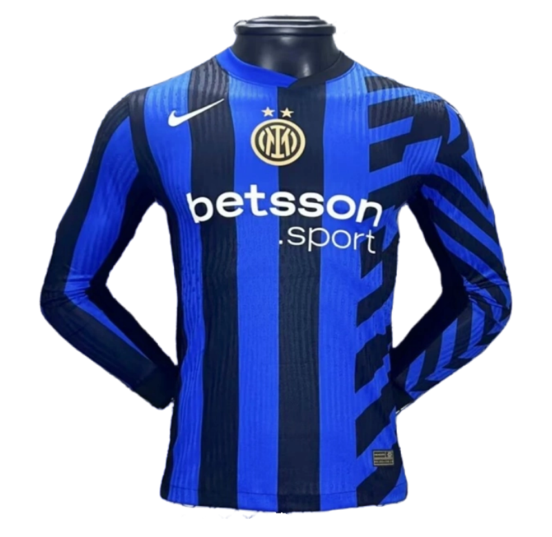 8f5aa9f07d 24-25 Inter Milan Home Long Sleeve Kit Player Version Shirt Soccer Jersey - Image 1