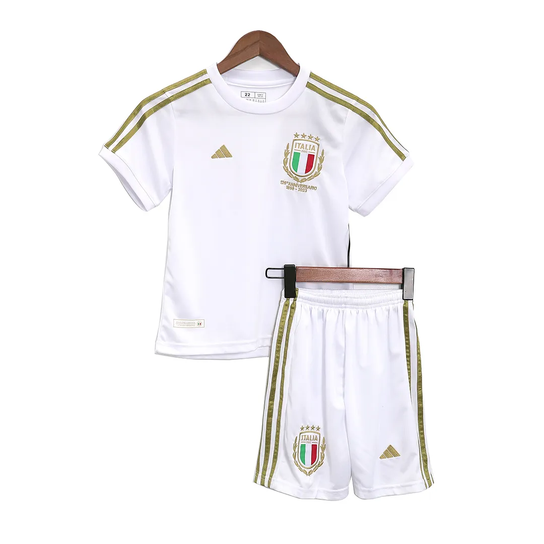 9510d4a562 Kids Italy 125th Anniversary Kit Jersey+Shorts 2023 - Image 1