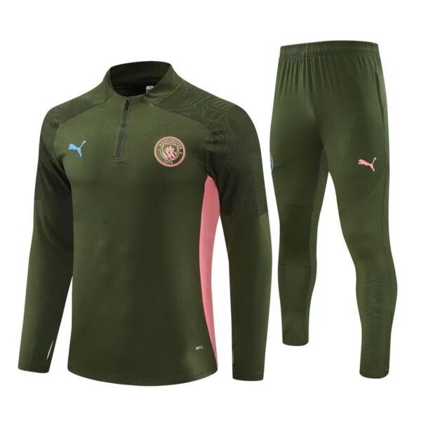 Kids Manchester City Zipper Sweatshirt Kit(Top+Pants) 2024-25