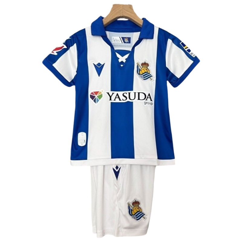 ca2d50eb12 Real Sociedad Home Kids Kit Jersey+Shorts 2024-25 - Image 1