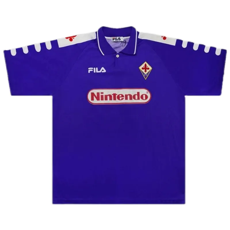 d722ffee1f 98-99 Fiorentina RUI COSTA #10 BATISTUTA #9 Retro Jersey Home - Image 1