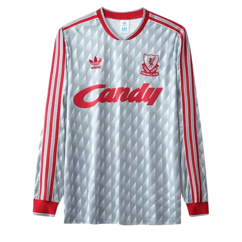 e645fefa6c Liverpool Retro Long Sleeve Jersey Away Shirt 89-91 - Image 1