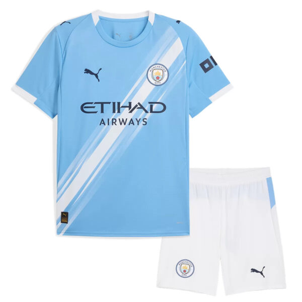 Jersey Manchester City 2025/26 Home - Kit Kids - Tamanho 26 (11-12 Anos)