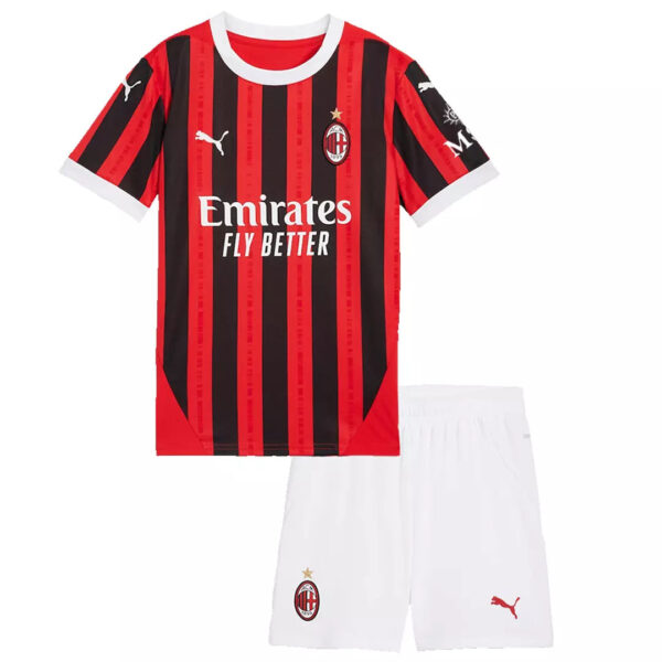 Milan 2024/25 Home - Kit - Kids - Tamanho 24 (8-9 anos)