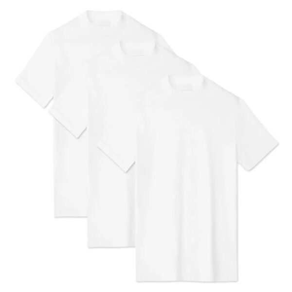Kit 3 T-Shirts MC10 100% Algodão 30.1 Cor Branca