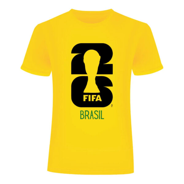 T-Shirt MC10 Copa 2026 Brazil Amarelo 100% Algodão 30.1