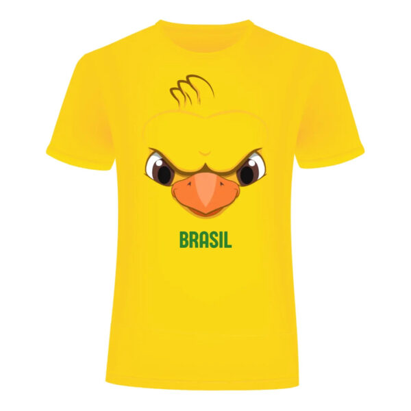 T-Shirt MC10 Copa Canarinho Pistola Amarelo 100% Algodão 30.1