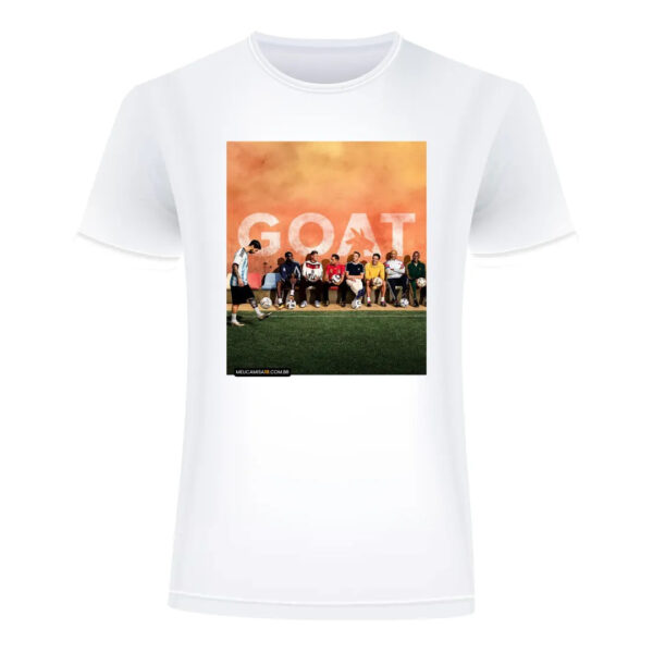 T-Shirt MC10 Copa GOAT Branca 100% Algodão 30.1