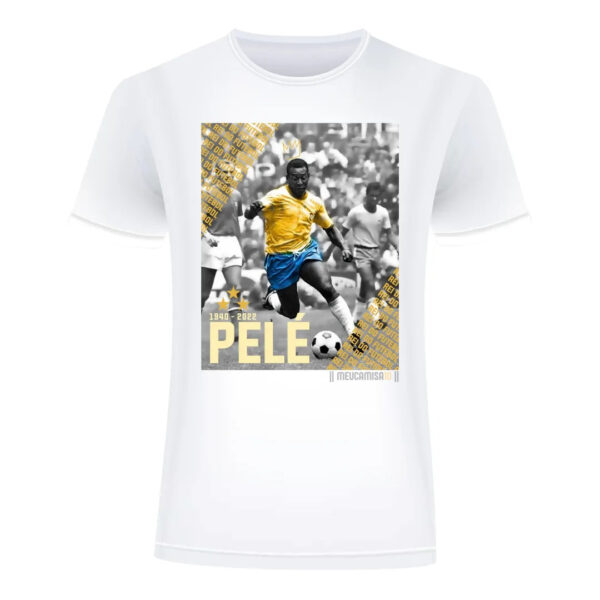 T-Shirt MC10 Brazil Rei do Futebol Branca 100% Algodão 30.1