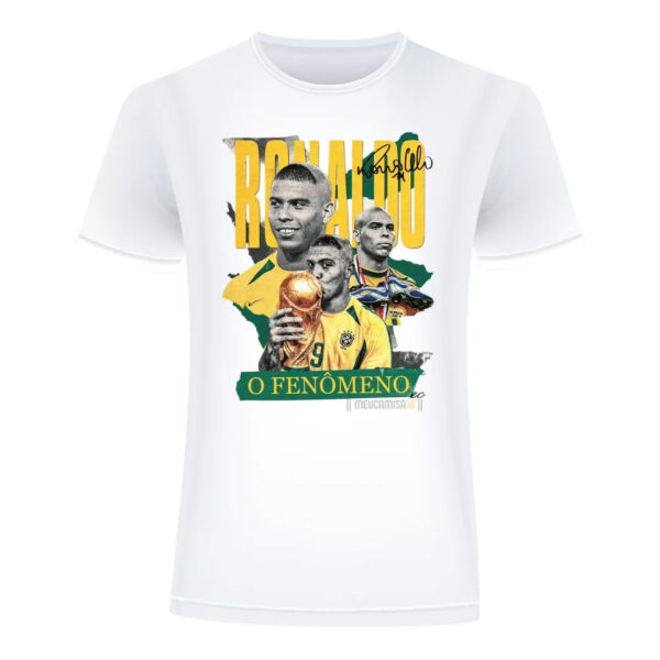 T-Shirt MC10 Brazil R9 O Fenômeno Branca 100% Algodão 30.1